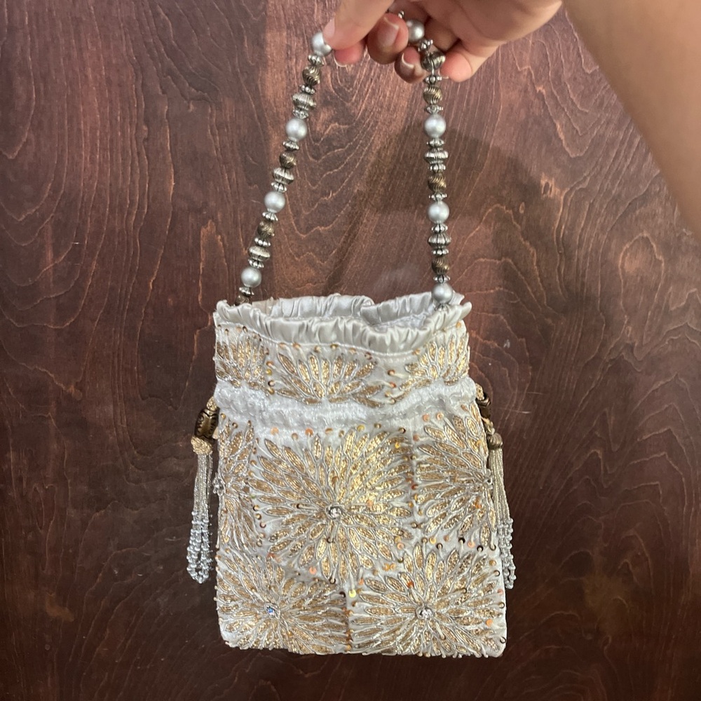 Vintage Gold and Silver Bucket Style Shoulder Bag